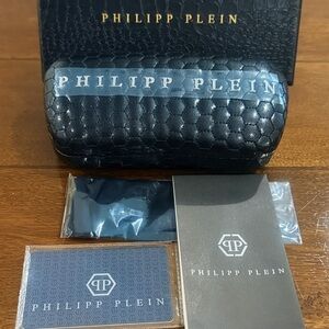 Philipp Plein Gold Titanium Geometric Sunglasses | Luxury Designer Frame w/ Case